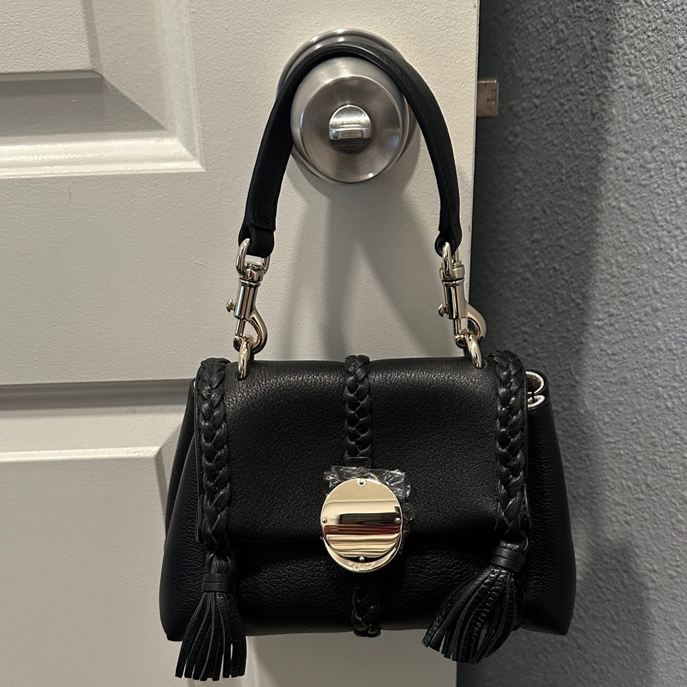 NWOT Chloe Penelope Black Mini Bag with Gold Accents